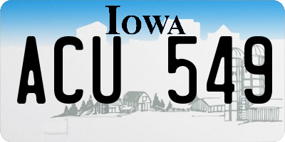 IA license plate ACU549
