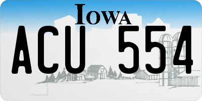 IA license plate ACU554