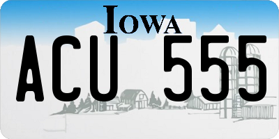 IA license plate ACU555