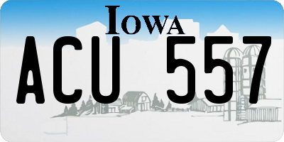 IA license plate ACU557