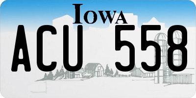 IA license plate ACU558