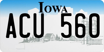 IA license plate ACU560