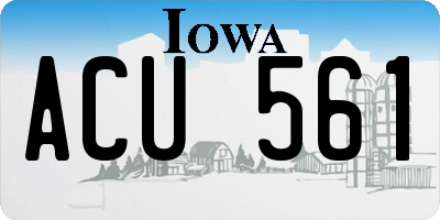 IA license plate ACU561