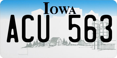 IA license plate ACU563