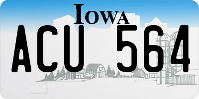 IA license plate ACU564