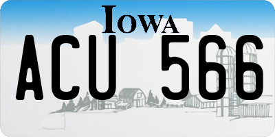 IA license plate ACU566