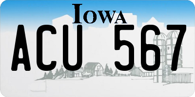 IA license plate ACU567