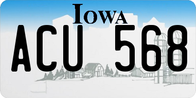 IA license plate ACU568