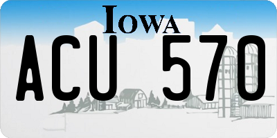 IA license plate ACU570