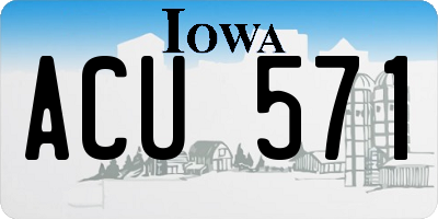 IA license plate ACU571