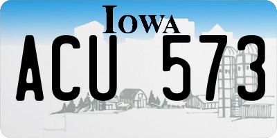 IA license plate ACU573