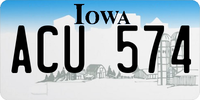 IA license plate ACU574