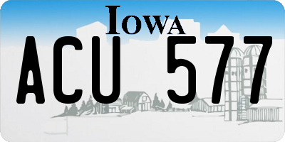 IA license plate ACU577