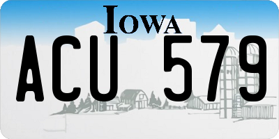 IA license plate ACU579