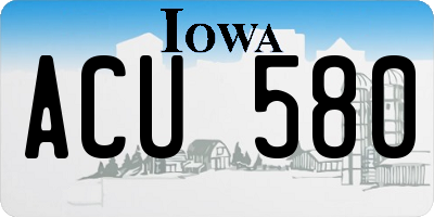 IA license plate ACU580