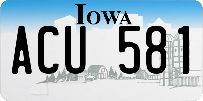 IA license plate ACU581