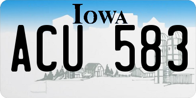 IA license plate ACU583