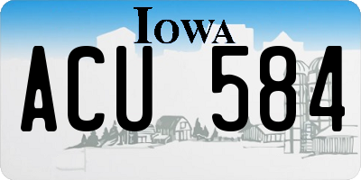IA license plate ACU584