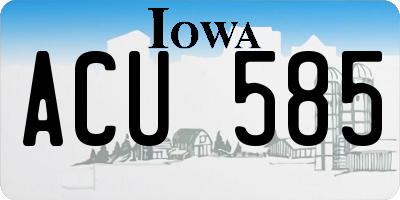 IA license plate ACU585