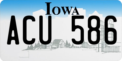 IA license plate ACU586