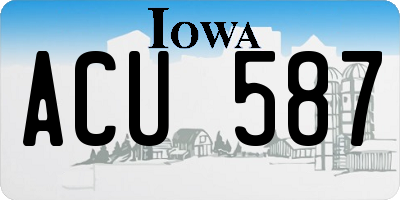 IA license plate ACU587