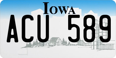 IA license plate ACU589