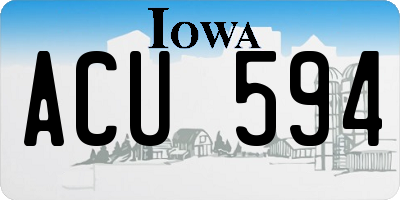 IA license plate ACU594