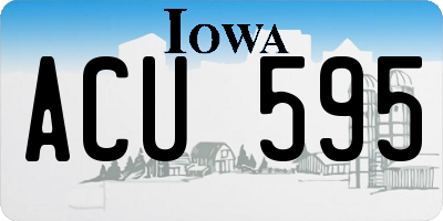 IA license plate ACU595