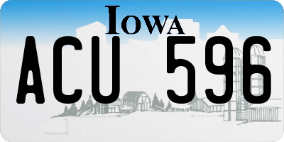 IA license plate ACU596
