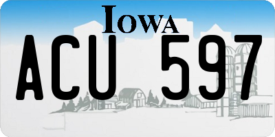 IA license plate ACU597