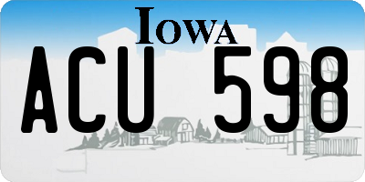 IA license plate ACU598