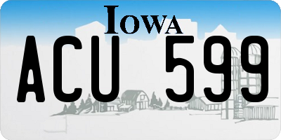 IA license plate ACU599