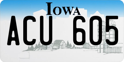IA license plate ACU605