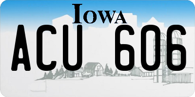 IA license plate ACU606