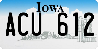 IA license plate ACU612