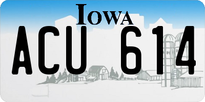 IA license plate ACU614