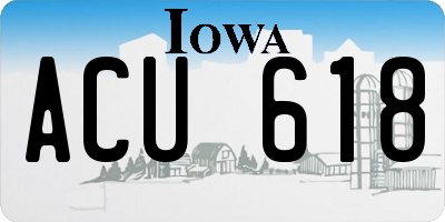 IA license plate ACU618