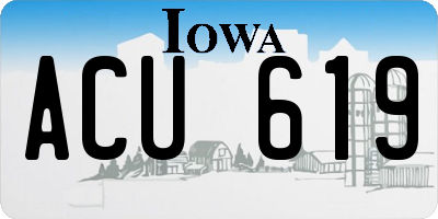 IA license plate ACU619