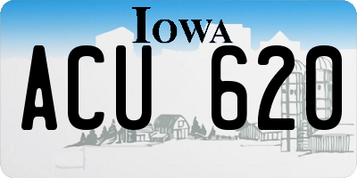 IA license plate ACU620