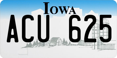 IA license plate ACU625