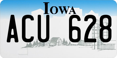 IA license plate ACU628