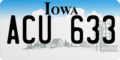 IA license plate ACU633