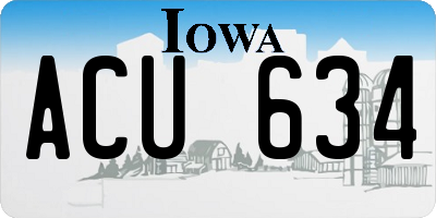 IA license plate ACU634