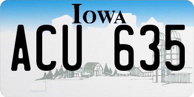 IA license plate ACU635