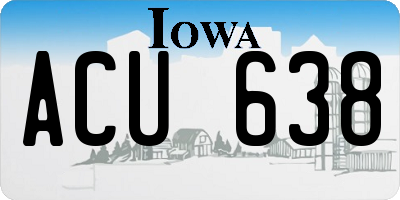 IA license plate ACU638