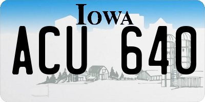 IA license plate ACU640