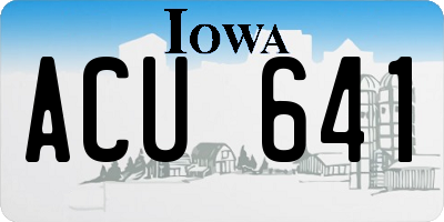 IA license plate ACU641