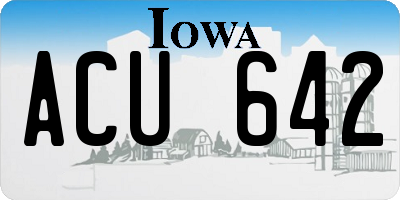 IA license plate ACU642