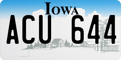 IA license plate ACU644