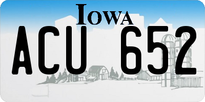 IA license plate ACU652